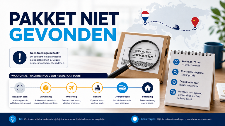 Uitlegvisual voor pakket niet gevonden